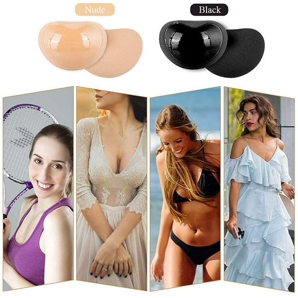 1 Pairs Bra Pads, Adhesive Push Up Bra Inserts Pads Breast Enhancer for  Bikini Sports(Beige Solid) 