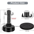 thumbnail image 5 of Niveladores de muebles ajustables, 6 piezas, patas ajustables Topretty resistentes para muebles con tuerca en T y deslizadores de fieltro, patas de mesa, sofá, cama, negro, general TUNC Sencillez, 5 of 5