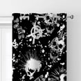 thumbnail image 2 of Coolnut Room Darkening Window Curtains Panels Drapes White Punk Skull Thermal Insulated Grommet Blackout Curtains 84x55in 2 Panels, 2 of 5