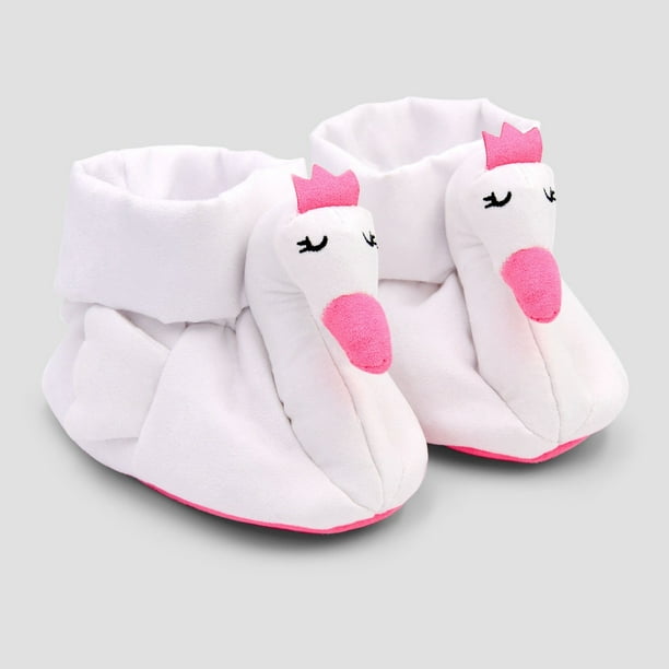 Cloud Island Baby Girls' Swan Crib Shoes White (0/3) - Walmart.com