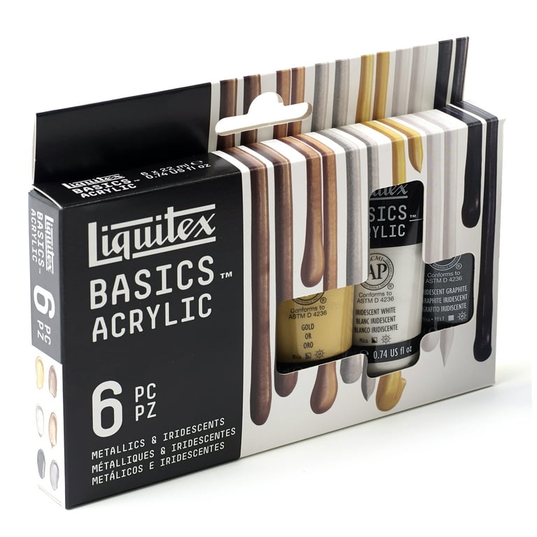 Liquitex BASICS 6 Tube Acrylic Paint Set, 22ml, 0.7 Fl Oz (Pack of