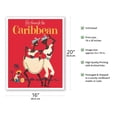 thumbnail image 2 of Fly through the Caribbean - Calypso Dancers and Conga Drummer - Vintage Airline Travel Poster c.1958 - Fine Art Matte Paper Print (Unframed) 16x20in, 2 of 4