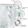 thumbnail image 5 of Eucalyptus Leaf Shower Curtains, Weighted Bottom Sage Green Watercolor Botanical Plants with Gold Branches Spring Fabric Bathroom Curtain Waterproof Washable Hooks,72x72, 5 of 6