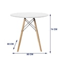 thumbnail image 5 of Mesa Redonda EKE Life Home GC-020 Minimalista Moderna Vintage Blanco, 5 of 5