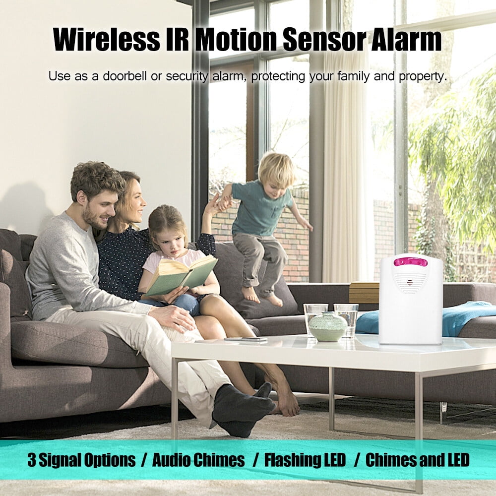 Arealer Multifunctional Wireless Driveway IR Motion Sensor Doorbell 1 2 for Home Use