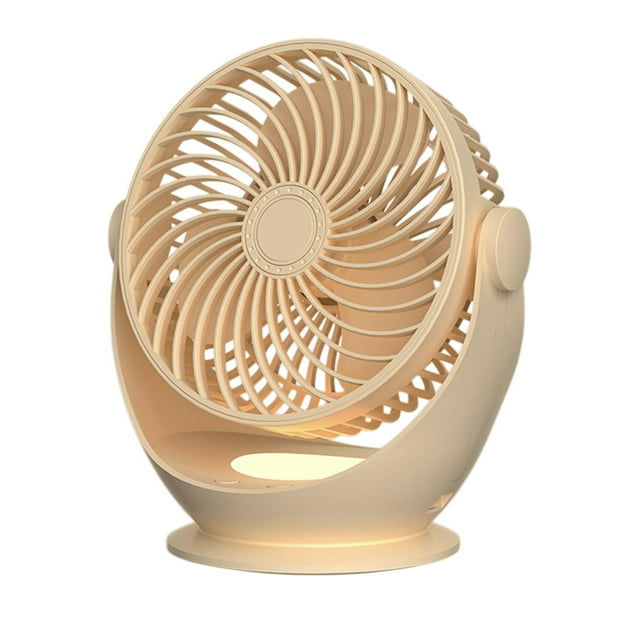 SDNall Small Desk Fan with Night Light, 3-Speed Adjustable Air Circulator for Bedroom Office, Portable Table Fan