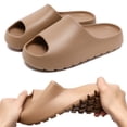 thumbnail image 5 of Yarkasie Unisex House Slide Sandals Indoor Outdoor, Cloud Slides for Women Men, Brown Recovery Slides Size 10, 5 of 11