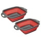 thumbnail image 1 of Juego de coladores plegables Uxcell, 2 Pcs colador cuadrado de silicona plegable para pasta, verduras, frutas - Rojo Grande, 1 of 1