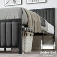 thumbnail image 6 of VECELO Full Size Metal Platform Bed Frame, Modern Upholstered Tufted Headboard and Footboard, No Box Spring Needed, Gray, 6 of 9