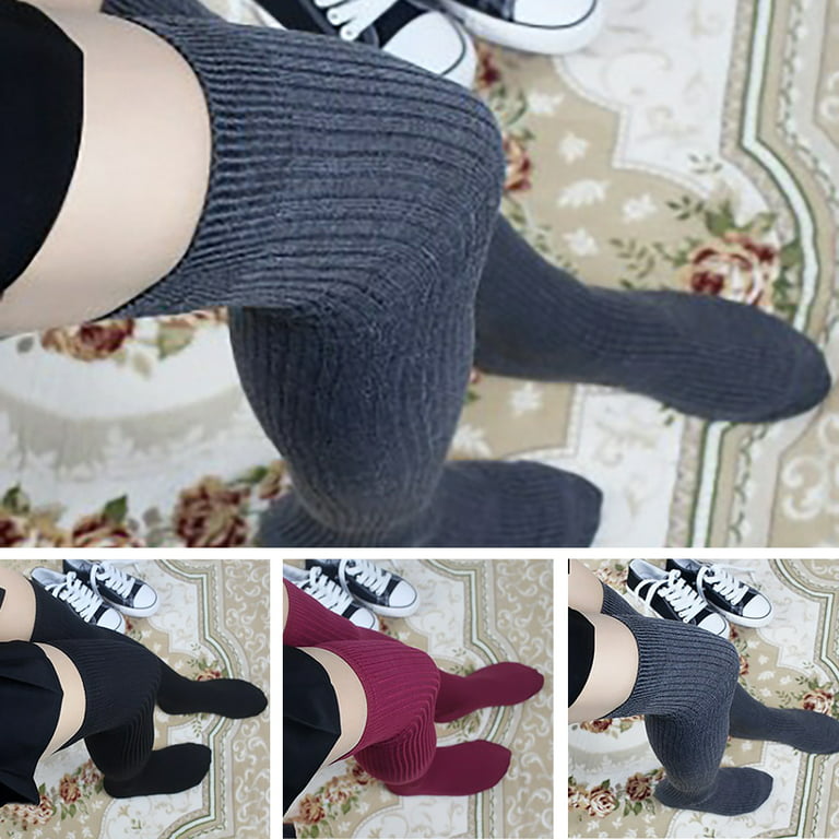 ODOMY Women Thigh High Socks Over the Knee Leg Warmer Tall Long