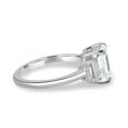 thumbnail image 3 of 2.00Ct Emerald Cut Moissanite Trilogy Engagement Ring, Baguette SideStones, 10K White Gold, US 9.5, 3 of 8