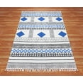thumbnail image 4 of Casavani - 9'x9' Handblock Printed Blue Cotton Dhurrie Moroccan Square Area Rugs for Dining Room, 4 of 6