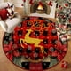thumbnail image 1 of Mantel navideño | Mantel navideño de Papá Noel de 59 x 59 pulgadas, tejido de poliéster | Decoración festiva multicolor resistente a las arrugas para mesas de comedor, mesas de centro, fiestas y uso, 1 of 6