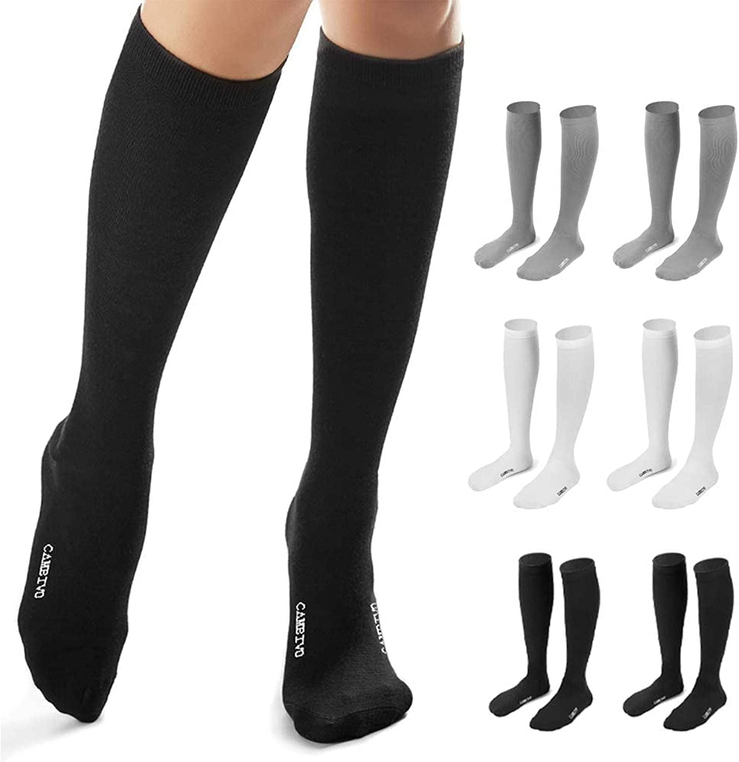 6 Pairs Compression Socks for Women and Men(1520mmHg), Fit for Running