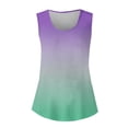 thumbnail image 2 of yunLCZ Square Neck Tank Top Women's 2025 Popular Round Neck Short Sleeved 2D Printed Casual Loose And Versatile Vest Suspender Summer Sleeveless Tops, 2 of 4
