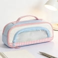 thumbnail image 7 of Hyknon Multi-Compartment Pencil Case with Clear Window Large Portable Pencil Pouch with Zipper Handle Aesthetic Pen Storage Bag for Makeup Stationery College Classroom, 7 of 7