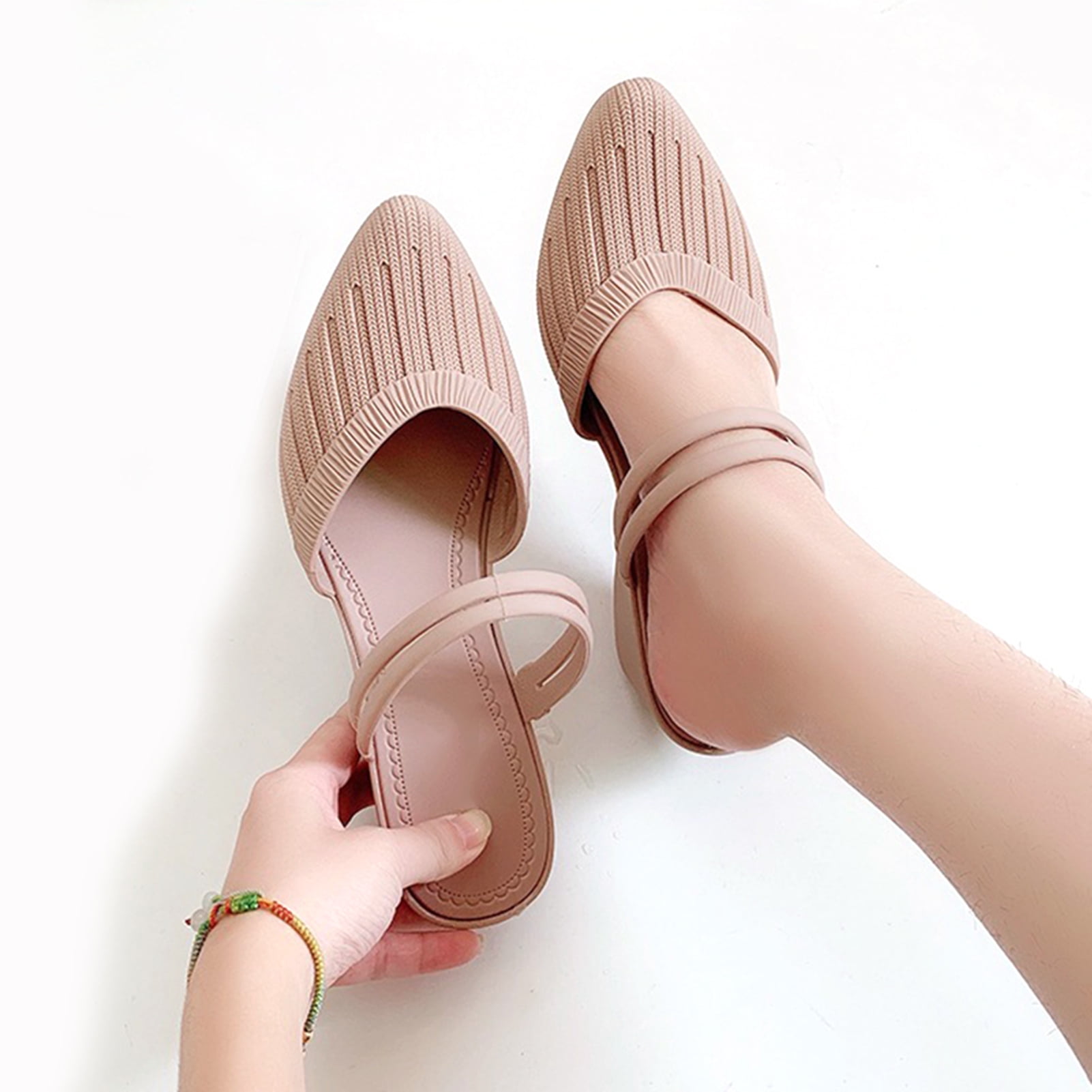 Women's High-Heeled Sandals Slippers Pure Color Women's Sandals for Going  Out - Walmart.com