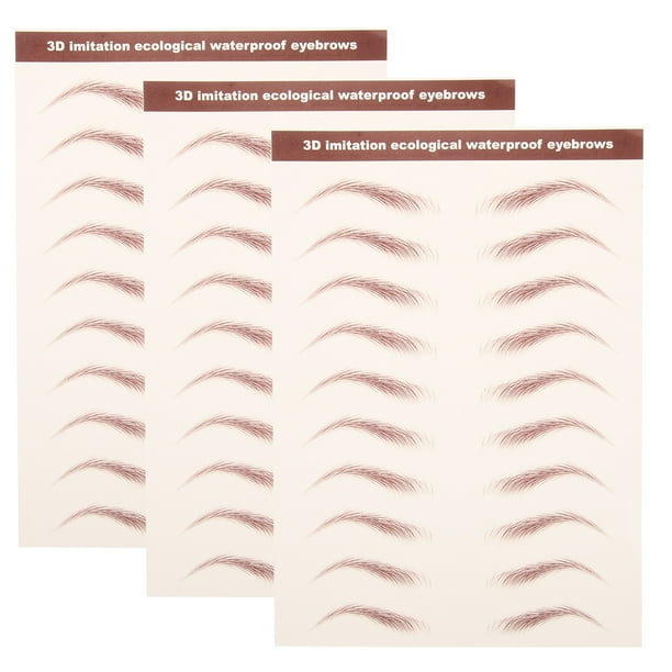 3 hojas de pegatinas para cejas, simulación de cejas, tatuajes de cejas para dar forma al cuidado de las cejas