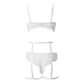 thumbnail image 5 of Everyday Bras for Women Lace Lingerie Set with Garter Silk Sleep Set Lace Sexy Lace Lingerie Set for Women Lace Garter Lingerie Set with Stockings Bunny Undies Lace Bras for Women Set Sexy White S, 5 of 6
