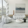 thumbnail image 2 of Sodrens 79.53" Bubble Couch with Ottoman,Modern Upholstered Mesh Fabric Lazy Floor Sofa,3D Honeycomb Shape Bubble Sofa Curved Couch for Living Room,Office,Apartment,No-Assembly(Light Gray), 2 of 7