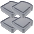 thumbnail image 1 of 4 Pcs Contenants à Sandwich Boîtes à Lunch Boîte de Rangement pour Pain avec Couvercle, 1 of 8