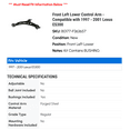 thumbnail image 2 of Front Left Lower Control Arm - Compatible with 1997 - 2001 Lexus ES300 - Moog, 2 of 2