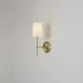 thumbnail image 3 of Globe Electric 14" Modern Glam Matte Brass 1-Light Indoor Wall Sconce White Fabric Shade, 3 of 9