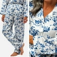 thumbnail image 4 of Fishers Finery Women's 100% Mulberry Silk Long Pajama Set with Gift Box (Tea Cup, XL, Petite), 4 of 6