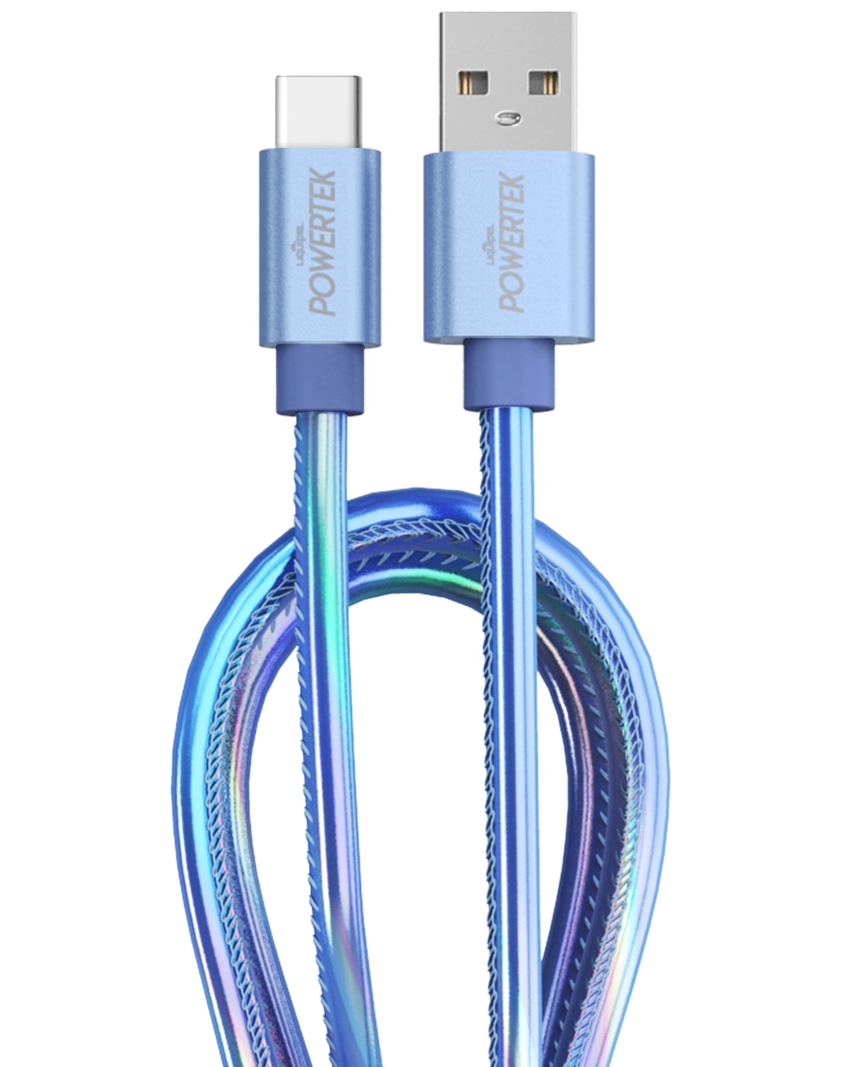 Liquipel Powertek Metallic Shine USB Type C Charger Cable, 6ft Fast Charging USB C Cord, Adapter