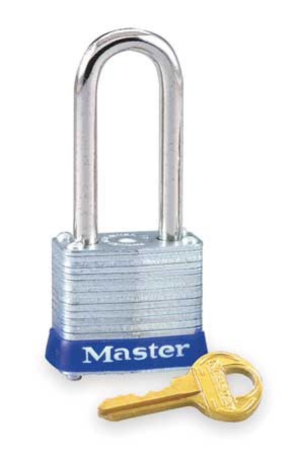 MASTER LOCK 7KALJ Padlock, Keyed Alike, Long Shackle, Rectangular Steel