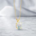 thumbnail image 4 of Gem Stone King 14K Yellow Gold White Opal Pendant Necklace for Women (2.00 Cttw, Gemstone October Birthstone, Oval Cabochon 11X9MM, With 18 inch Chain), 4 of 4