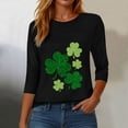 thumbnail image 6 of felwors Womens 3/4 Sleeve Crew Neck Valentine T Shirts Love Heart Printed Graphic Tee Tops (Black, S), 6 of 8