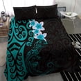 thumbnail image 3 of Nueva Zelanda Tuatara Plumeria Juego de cama Maori Teal Koru Tribal Tattoo LT01, 3 of 6