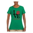 thumbnail image 2 of Love My Dog Stole My Heart Red Pawprints Pop Culture Womens Graphic T-Shirt, Kelly, X-Large, 2 of 3