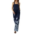 thumbnail image 2 of Qiylii Boho Floral Printed Overalls for Women Wide Leg Pants Jumpsuits Casual Suspender Bodysuits Romper with Pockets, 2 of 9