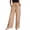 Khaki, variant on Hurxie Womens Casual Wide Leg Pants Drawstring Elastic Waist Palazzo Pants Baggy Lounge Trousers with Pockets White,XL