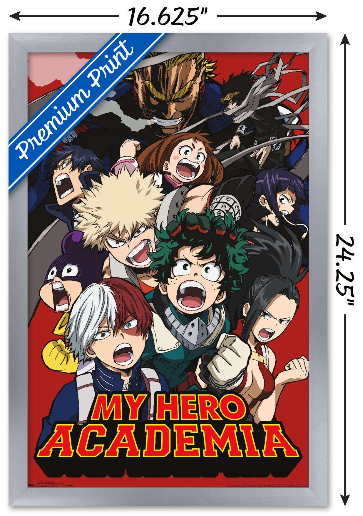 My Hero Academia - Key Art 2 Wall Poster, 14.725" x 22.375", Framed