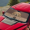 thumbnail image 5 of Xixirimido Car Windshield Sun Shade Front Windshield Cover Universal Fit for SUVs Trucks Foldable Front Window Sunshade Automotive Interior Accessories, Labrador Retriever Brown, 5 of 8