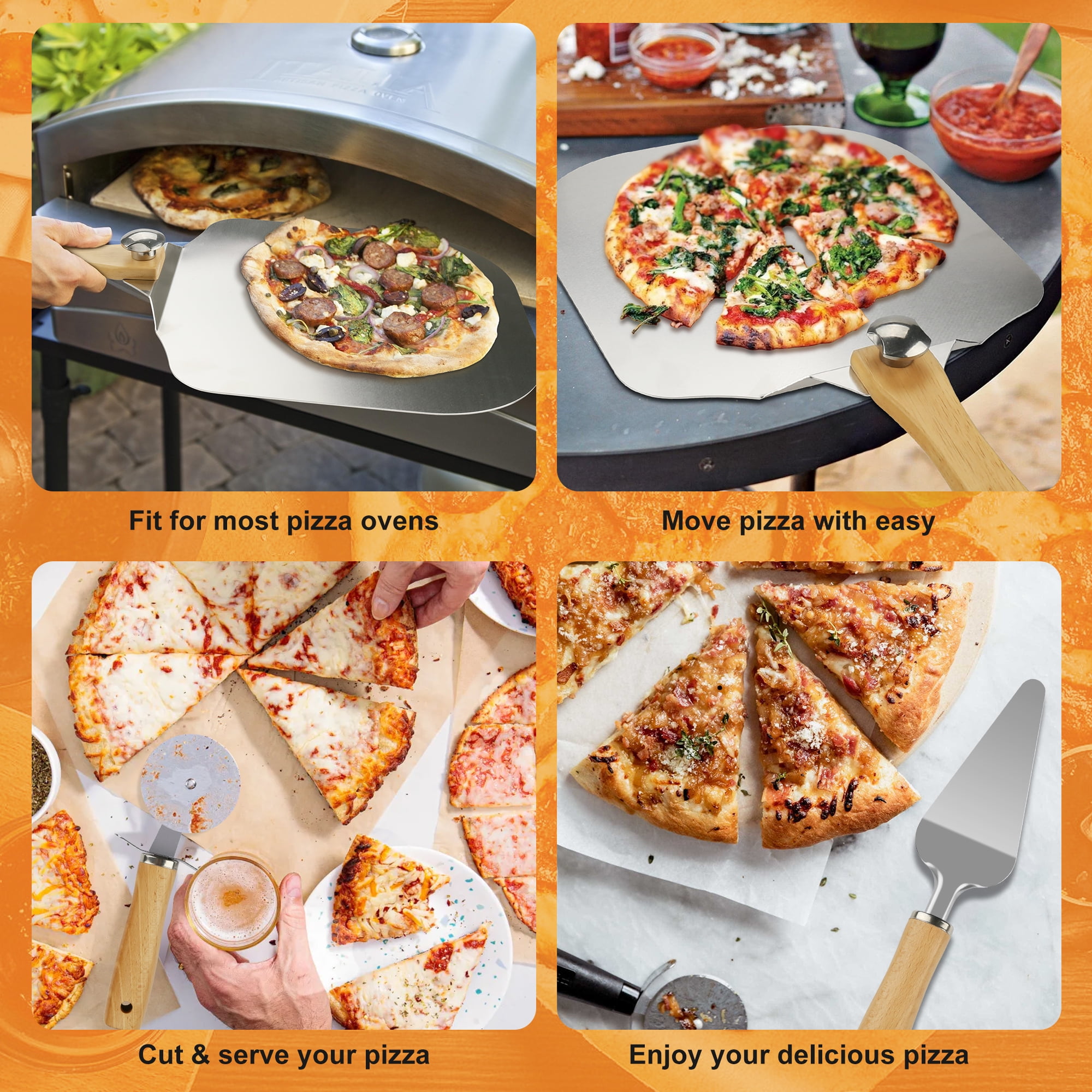 Bakeware Pizza Making Tools & Oven Accessories 12inch Pizza Peel Cutter Set  - China Pizza Cutter and Pizza Peel price