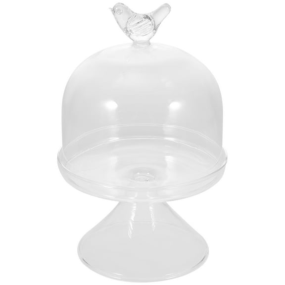 Glass Dessert Stand with Dome 1 Set Party Cake Serving Plate