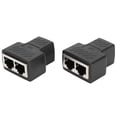 thumbnail image 1 of 2 pcs RJ45 Ethernet splitter 1 to 2-way Ethernet switches for router TV box video camera computer, 1 of 5