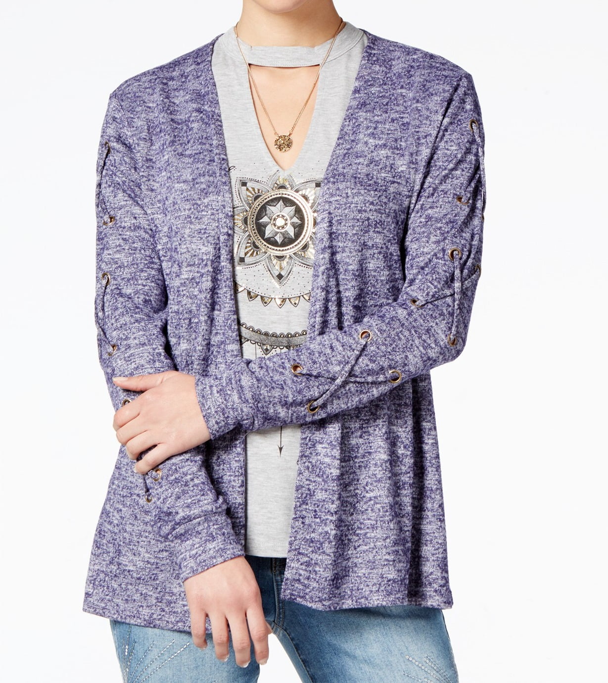 Self Esteem Small Juniors 3pc LaceUp Cardigan Sweater S