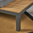 thumbnail image 4 of Kenzie Outdoor 4 Piece Aluminum and Wood V-Shaped Sofa Set with Cushions, Gray, Light Gray, 4 of 8