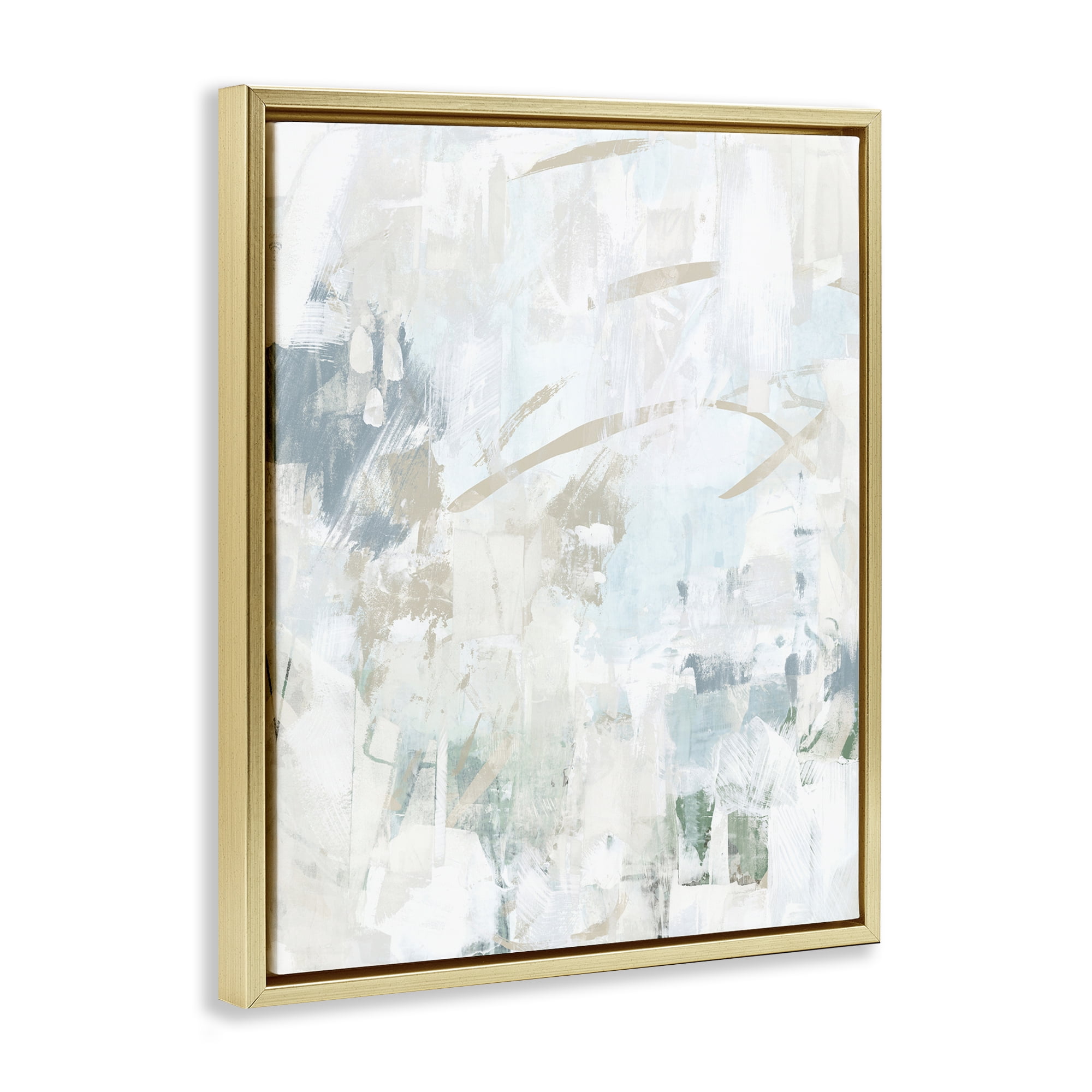 Stupell Industries Subtle Faded Abstraction Abstract Painting Gold Floater Framed Canvas Art Print Wall Art, 17 x 21