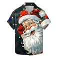 thumbnail image 2 of Aobny Santa Going Out Tops Short Sleeve Collared Oversized Button-Up Shirts Christmas Men Workout Shirts for Men,XXL, 2 of 5