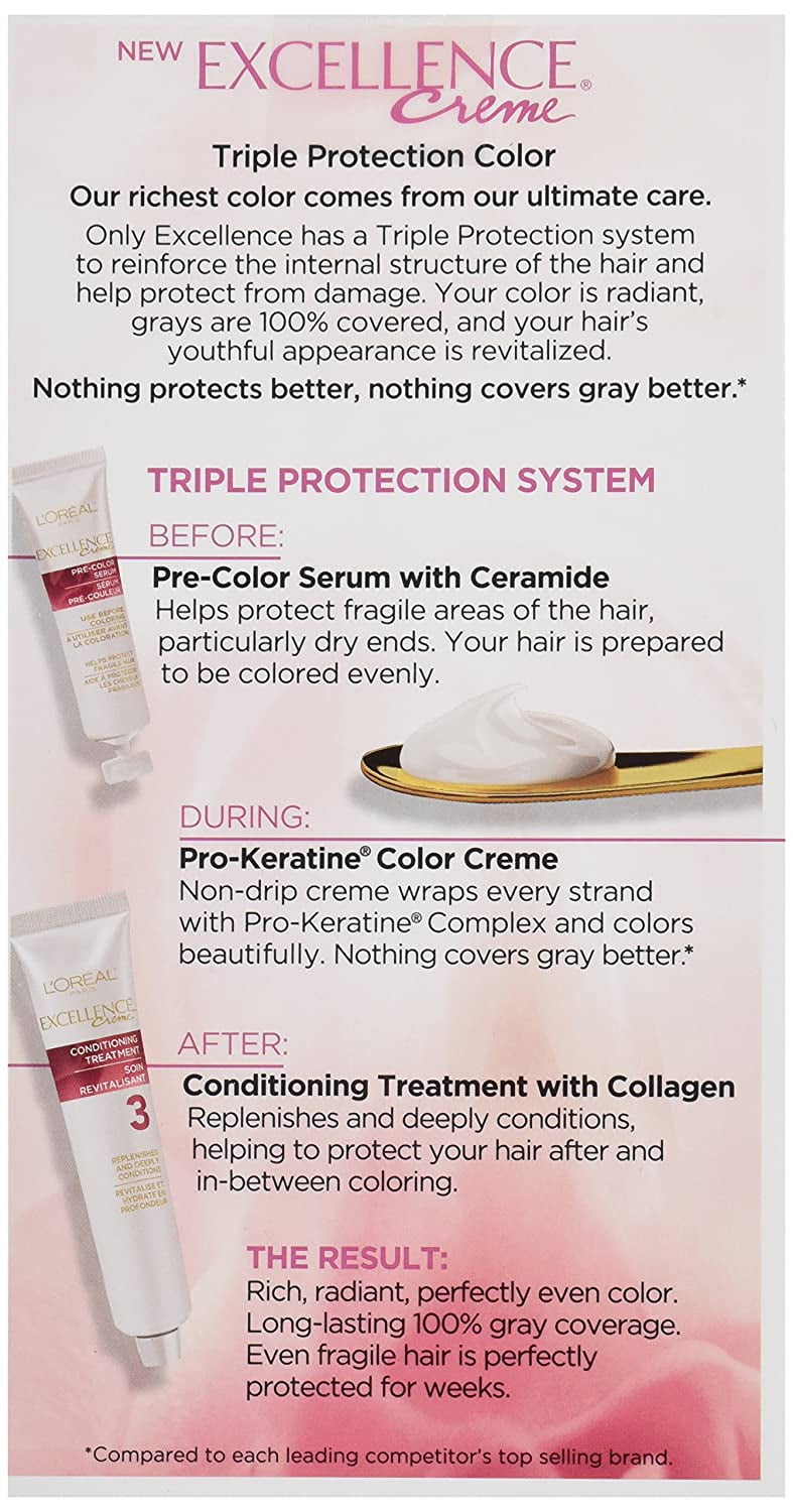 L'Oreal Paris Excellence Creme Hair Color, Triple Protection