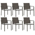 thumbnail image 2 of vidaXL 7 Piece Garden Dining Set with Cushions Poly Rattan and Steel, 2 of 5