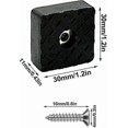 thumbnail image 2 of Set Of 20 Square 30mmx30mm Rubber Furniture Leg Protectors For Wooden Floors, Screw On Non-slip Pads Black, 2 of 5