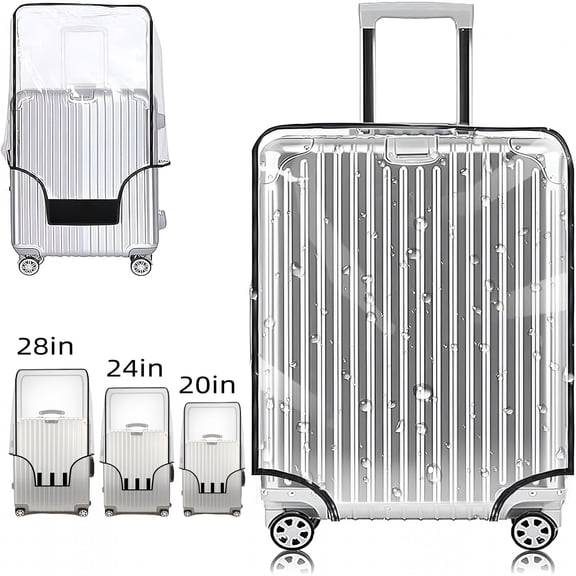 GASTROPOD Clear Plastic Luggage Covers for Suitcase TSA Approved,24 Inch Luggage Protector Cover,Luggage Protector Suitcase Cover (17"D X 12"W X 22"H)