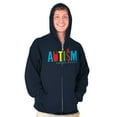 thumbnail image 5 of Autism Awareness Advocate Puzzle Zip Up Hoodie Men's Women's Brisco Brands S, 5 of 6